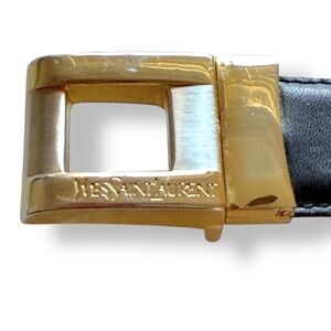 Yves Saint Laurent Vintage reversible belt black and brown gold buckle sz S- 44"